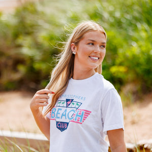 CHRISTOPHER'S BEACH CLUB CROPPED TEE