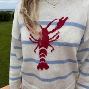 STRIPE & LOBSTER KNIT SWEATER