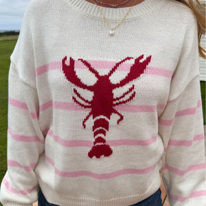 STRIPE & LOBSTER KNIT SWEATER