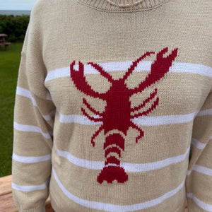 STRIPE & LOBSTER KNIT SWEATER