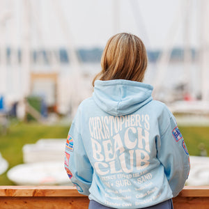 CHRISTOPHER'S BEACH CLUB SURF WASH HOODIE W/PATCHES
