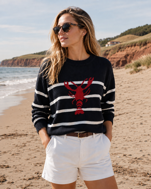 STRIPE & LOBSTER KNIT SWEATER
